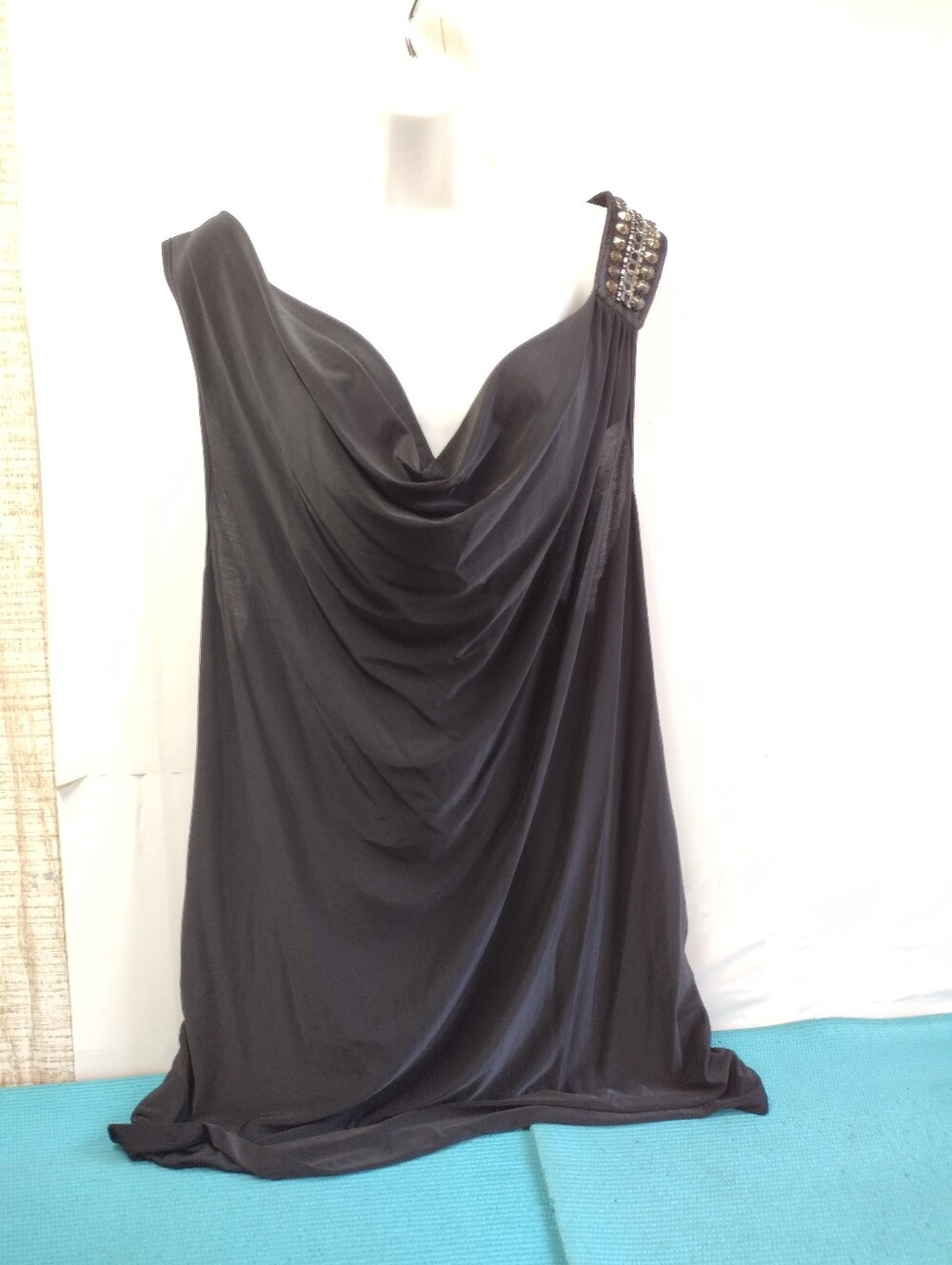 NWT Dots Cowl Neck Embellished Strap Sleeveless Top 3X